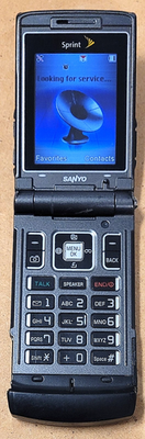 Sanyo Katana SCP-6600 - Black ( Sprint ) Very Rare Cellular Flip