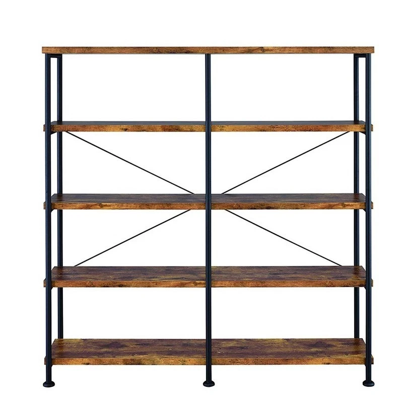 Benzara 63" Industrial 4 Tier Bookshelf with Particleboard and Metal Frame - Image 4 of 4