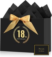 GeschenktüTen Set Schwarz Gold Mit GrußKarten Und Schleife Geschenkverpackung