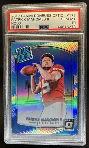 2017 Panini Donruss Optic Patrick Mahomes II Holo RC Rated Rookie #177 PSA 10