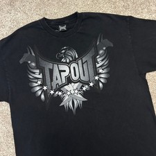 Vintage Tapout Eagle Tshirt Men Size XXL Made In USA MMA Black Graphic