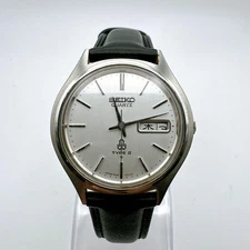 Vintage Seiko Type 2 Men's Watch Silver Day Date
