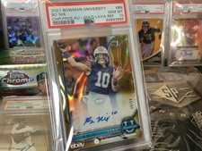 2021 BOWMAN UNIVERSITY BO NIX #BN CHROME PROSPECT AUTO GOLD LAVA REF. /50 PSA 10