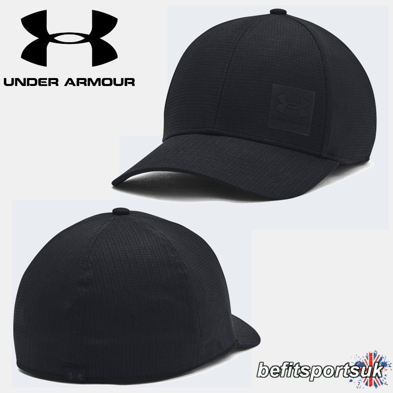UNDER ARMOUR BLACK CAP ArmourVent Low STRETCH HAT SIZE M L