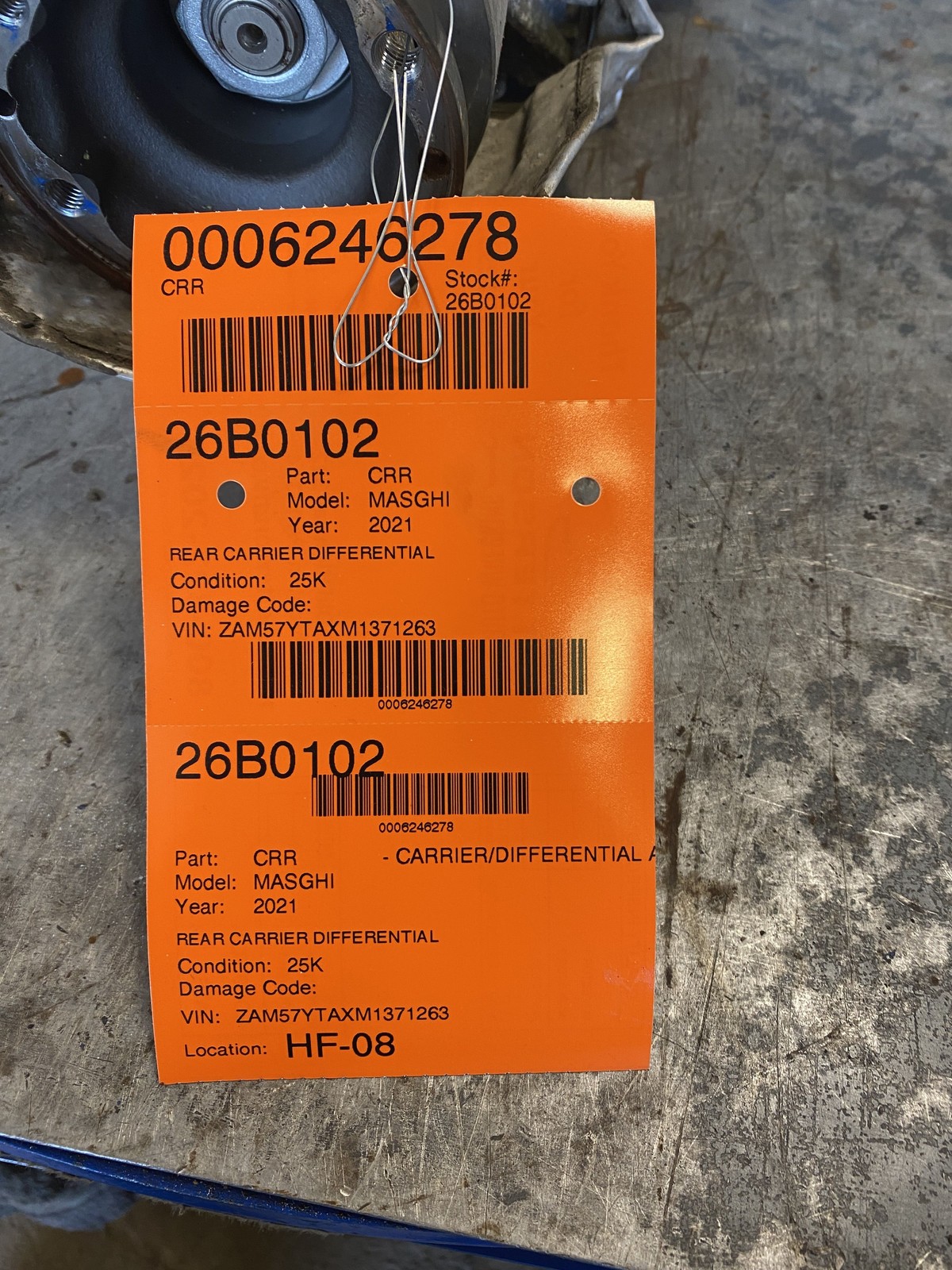 18-24 MASERATI GHIBLI REAR CARRIER DIFFERENTIAL 25K MILES 2.80 RATIO 670039125
