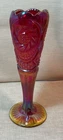 Fenton Carnival Amberina Glass Iridescent VASE Pinwheel Starburst opalescence