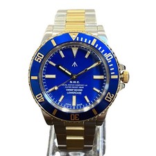 Naval NAVAL watch total weight approx. 124.7g SS SS quartz blue dial men's used