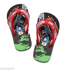 Disney Store Avenger Flip Flops Marvel Comics Hulk Captain America Iron Man NEW
