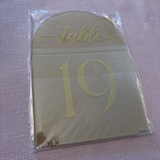 Sublime Soireee Wedding Table Numbers with Stands Clear Gold Tables 1-20