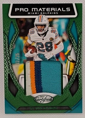 2025 Panini Certified - 4 Color Patch De'Von Achane #PM-DAE Green 12/25