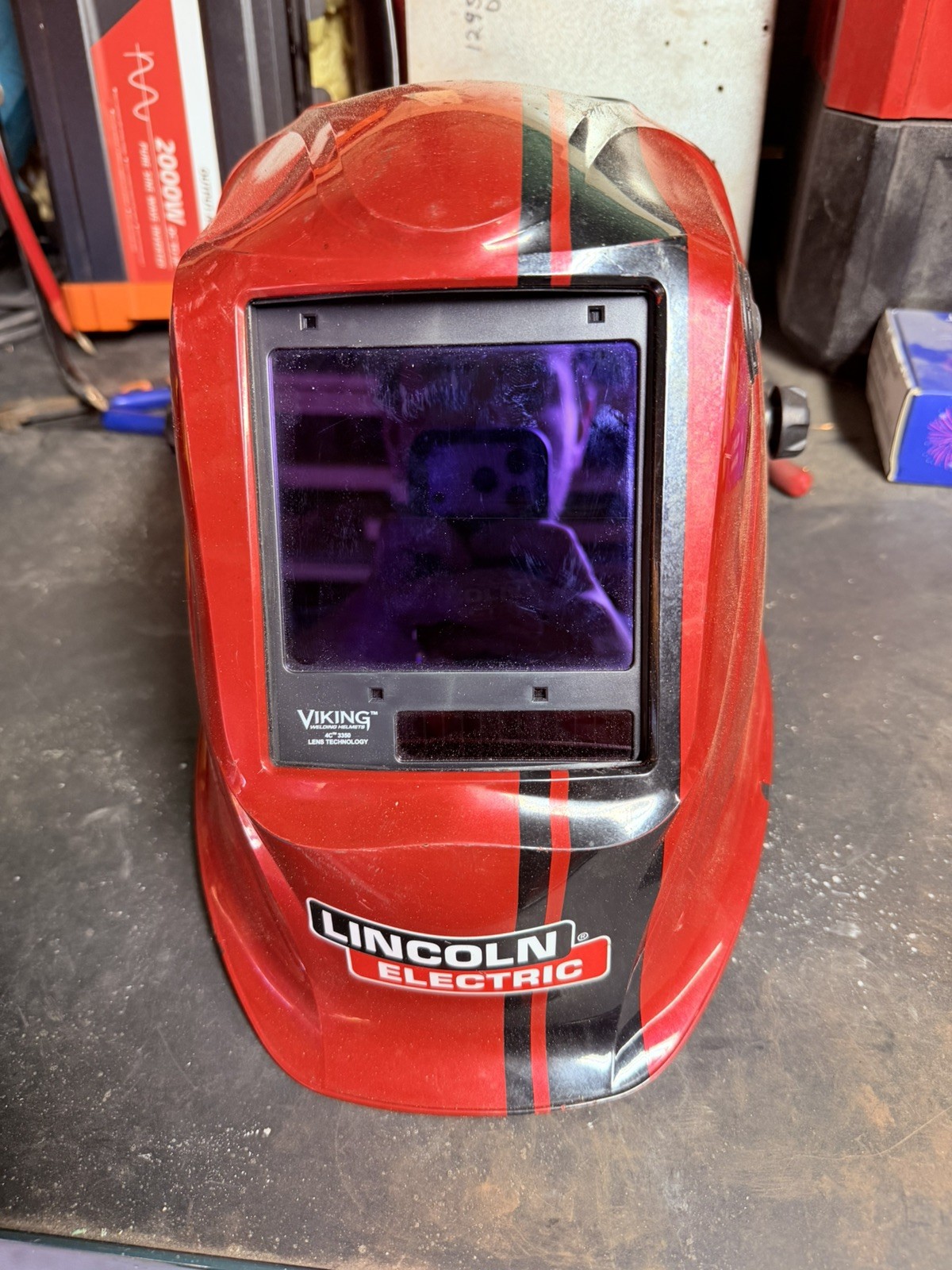 Lincoln Viking 3350 Code Red Auto-Darkening Welding Helmet K4034-4