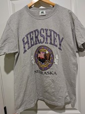 Single Stitch Vintage Striped T-shirt Hershey Nebraska Made In USA