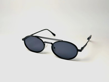 Black Round Sunglasses Vintage Steampunk Eyewear Small Oval Frame UV400 Retro