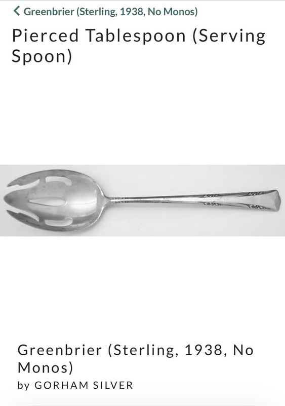 Gorham Greenbrier Pierced Tablespoon (Sterling Silver 1938, No Mono) 8.5”