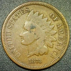 F 1873 Closed 3 1C Indian Head Cent