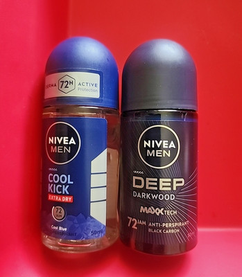 4  PACK NIVEA MEN COOL KICK EXTRA DRY & DEEP DARKWOOD ANTI- PERSPIRANT