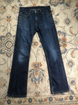 Levis 527 Jeans Mens 30x32 Blue Dark Wash Slim Bootcut Distressed Denim Pants