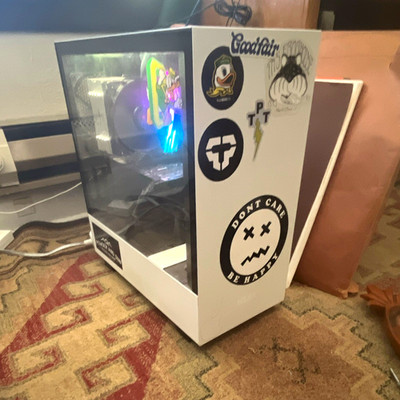 Custom White Gaming Tower PC Ryzen 5 16GB 500GB SSD GTX 1660 Win10 RGB