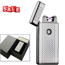 Dual Arc Plasma Lighter Electric Windproof Flameless Cigarette USB Charge