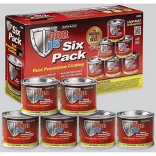 POR-15 Rust Preventative Coating; Six Pack of 4 oz. Cans; Gloss Black