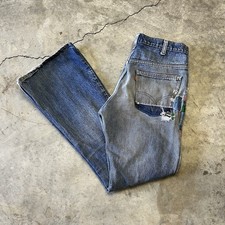 Vintage 70s Levis Orange Tab 684 Jeans 30x29 Blue Patchwork Bell Bottom Flared