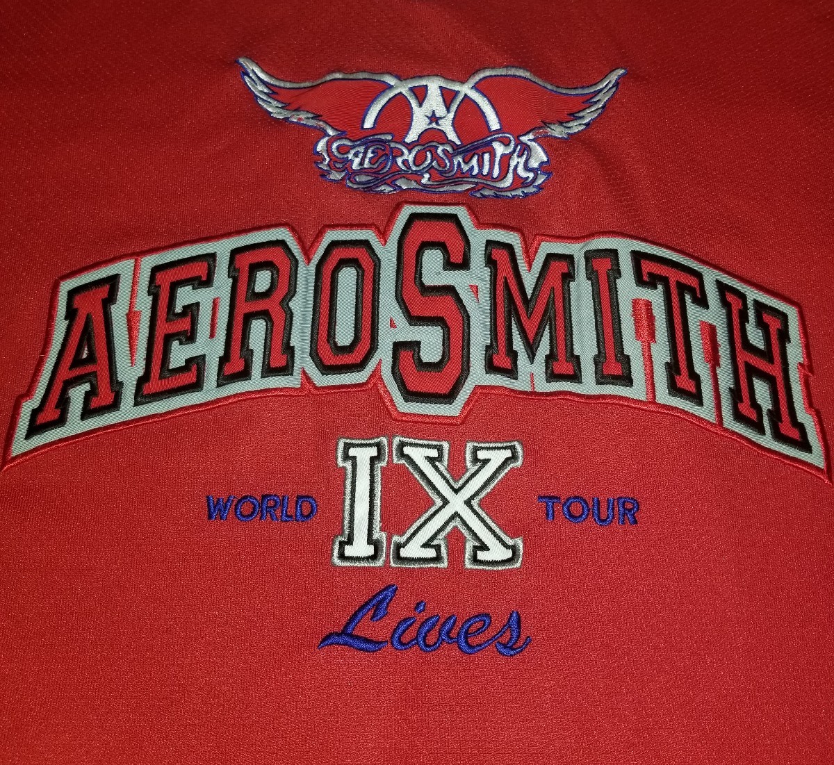 AEROSMITH Vtg 90s 1997-1998 Tour 9 Lives HOCKEY Jersey SEWN