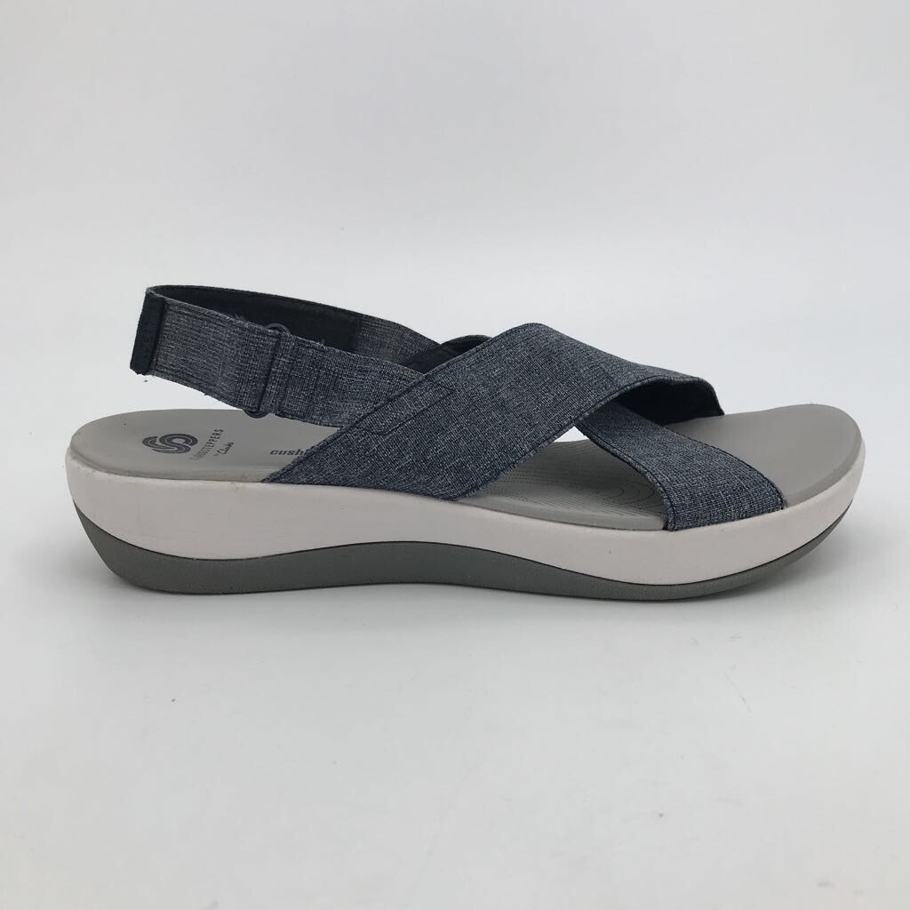 Clarks Cloudsteppers Womens Arla Kaydin Comfort Sandal Blue Wedge Slingback  11 | eBay
