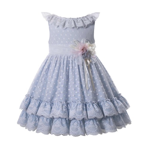 Girl Princess Ruffled Lace Dresses Summer Sleeveless Formal Party Dresses