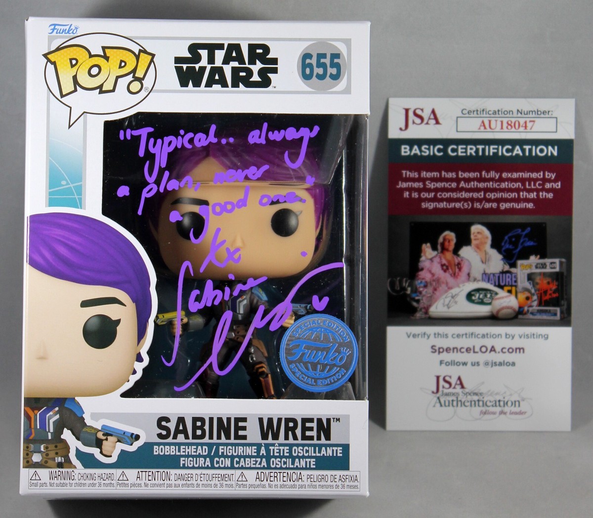 NATASHA LIU BORDIZZO SIGNED SABINE WREN STAR WARS FUNKO POP FIGURE