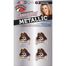 Fan-A-Peel East Carolina Waterless Peel and Stick Temporary Tattoos, Metallic