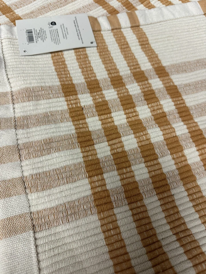NEW 20x34 Striped Rectangle Woven Indoor Accent Rug Yellow/Gold Threshold Cotton - Image 4 of 4