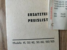 Ersatzteilliste Preisliste Schreibmaschine Erika Robotron Modelle 41 32/42 1977