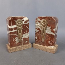 Buchstützen Marmor Messing Kunsthandwerk Italienisch Sammlung Vintage Jahre ‘50