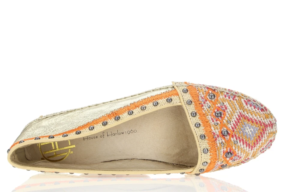 Zapatos planos sin cordones de cuero multicolor House of Harlow 1960 para mujer talla 6 Foto 4 de 4