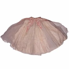 vintage A Cadillac Original Skirt Peachy Pink Tulle Rhinestones Petite 24" waist