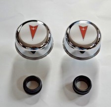 Chrome Valve Cover Breathers Grommets Pontiac Symbol Redwhite Logo New Set