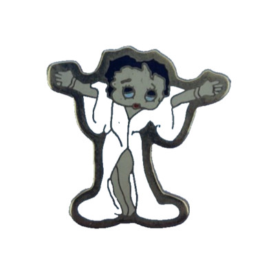 Vintage 1980er BETTY BOOP IM WEISSEN MANTEL EMAILLE ANSTECKNADEL ABZEICHEN