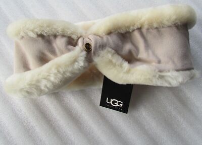 UGG Headband Carter Bow Shearling Suede Fresh Snow a Pale 