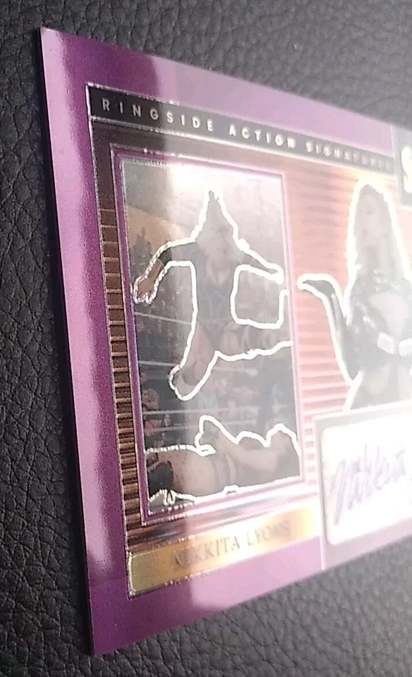 2024 WWE Select Nikkita Lyons Purple Ringside Action Auto /35 - Image 4 of 4