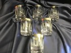 6 MID CENTURY MODERN ON THE ROCKS GLASSES 5 oz etched SILVER RIM mad men 🥃🥃🥃B — photo 6