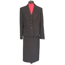 Kasper Skirt Suit Women's Size 12 Black 2-Piece Blazer and Skirt Set 