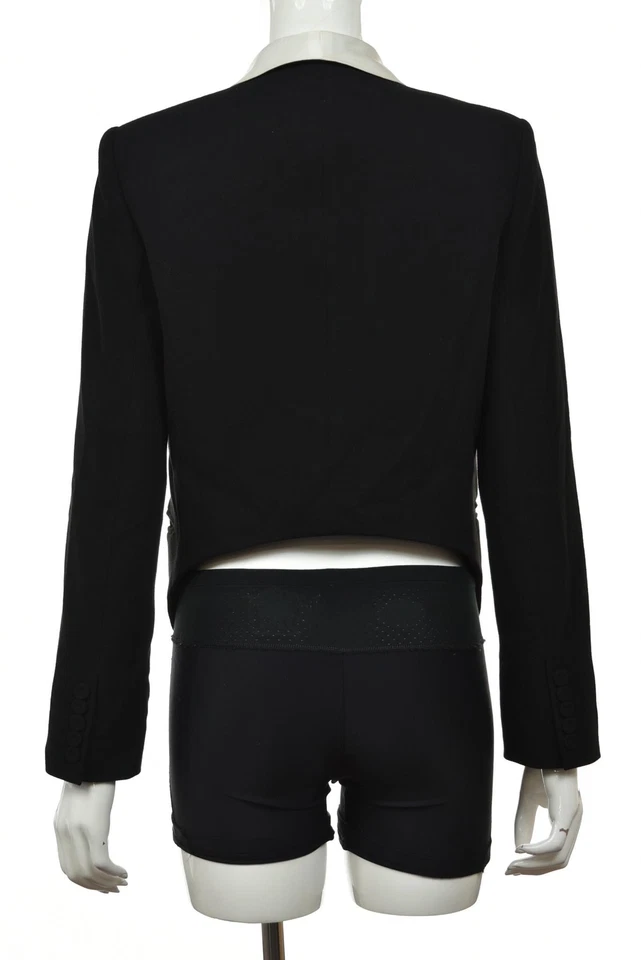 HH Haute хиппи женская куртка размер 8 черный белый блейзер длинным рукавом вечеринки - Изображение 2 из 4