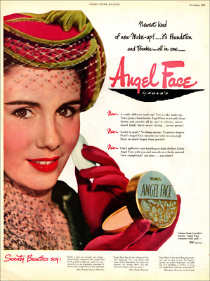 1948 vintage cosmetics AD ANGEL FACE Foundation & Powder by Pond's 011019 | eBay