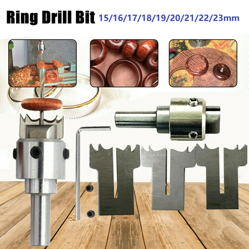 Wooden Bead Maker Beads Drill Bit Thick Ring Maker Set 8PCS Steel Wood Bead