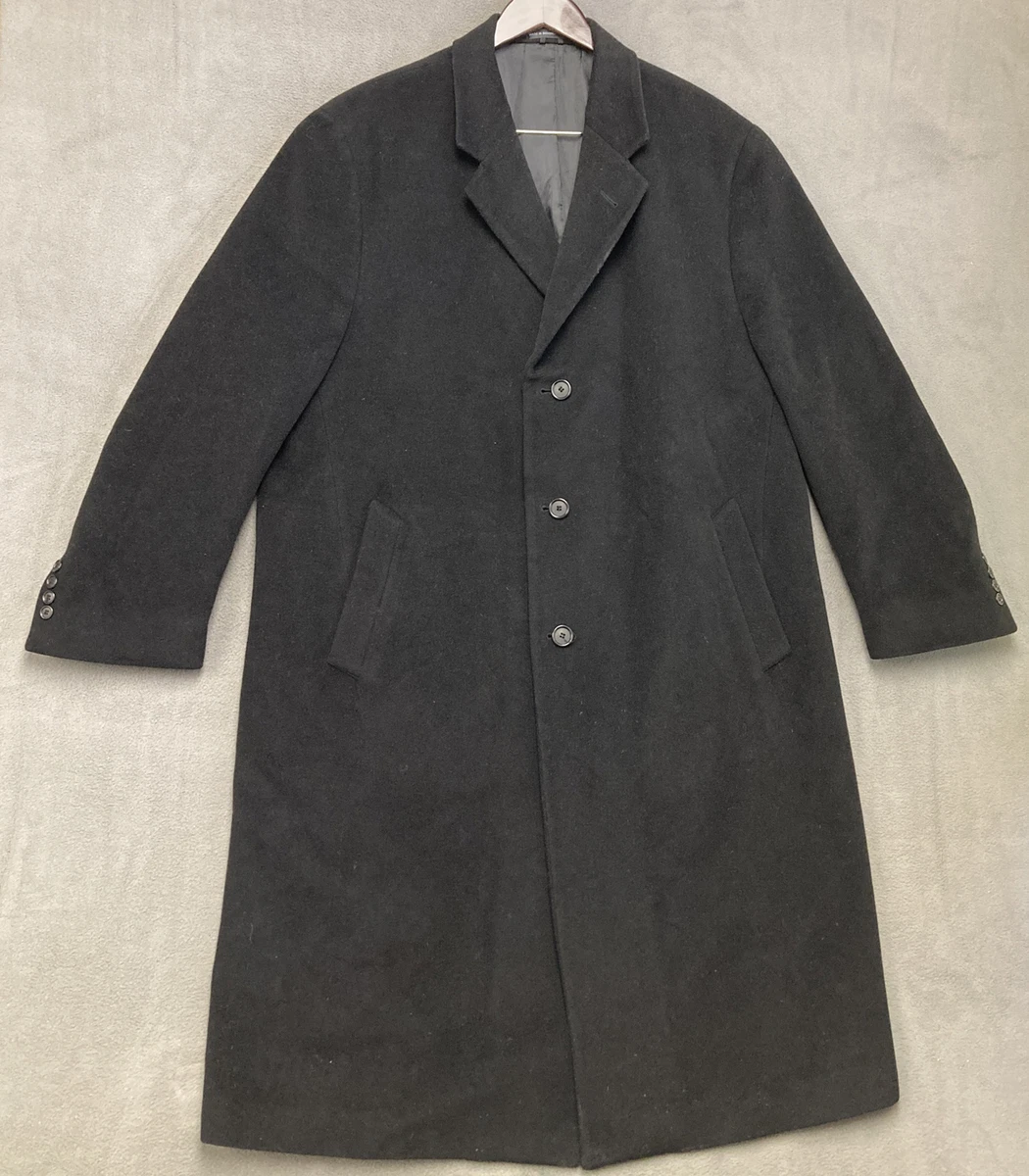 Lauren Ralph Lauren Cashmere and Wool Overcoat Top Coat Lined Black Size 46