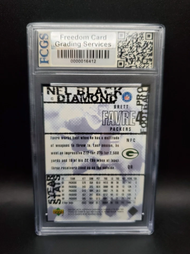 Brett Favre #43 (2000) Upper Deck Black Diamond - Graded 9 [FCGS] MINT - Image 2 of 2