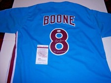 BOB BOONE PHILADELPHIA PHILLIES 80 WS CHAMPS JSA/COA HAND SIGNED JERSEY