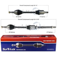 SurTrack Pair Set 2 Front CV Axle Shafts For Nissan Altima Auto CVT FWD 07-13