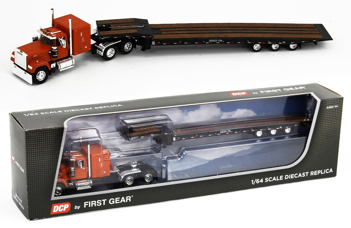 2022 DCP 1:64 *ORANGE* Mack Super-Liner w/BLACK Talbert 5553TA