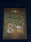 Vintage 8×6 "Beer On Draught" 5 Cents Wooden Sign